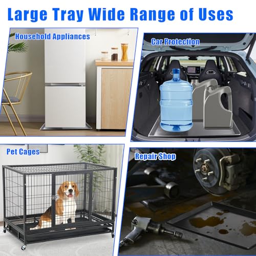 pexulys 3 Pack Extra Large Oil Drip Pan, 35.4 x 24 x 1.6 in Oil Change Drain Pan, Plastic Oil Drip Tray for Under Car, Oil Catch Pan Tray for Garage, Fridges, Washing Machines, Cat Litter Box Bottom