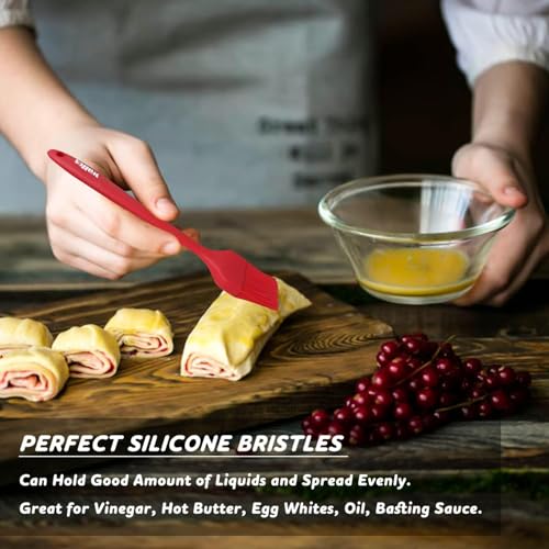 Image of Walfos Pastry Brush, 600℉ Heat Resistant Silicone Basting Small Brush For Baking Cooking BBQ Kitchen king, Desserts, BPA Free&Dishwasher Safe