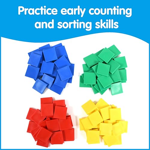 Azulejos de colores para resolver problemas de conteo y lógica escolar 5
