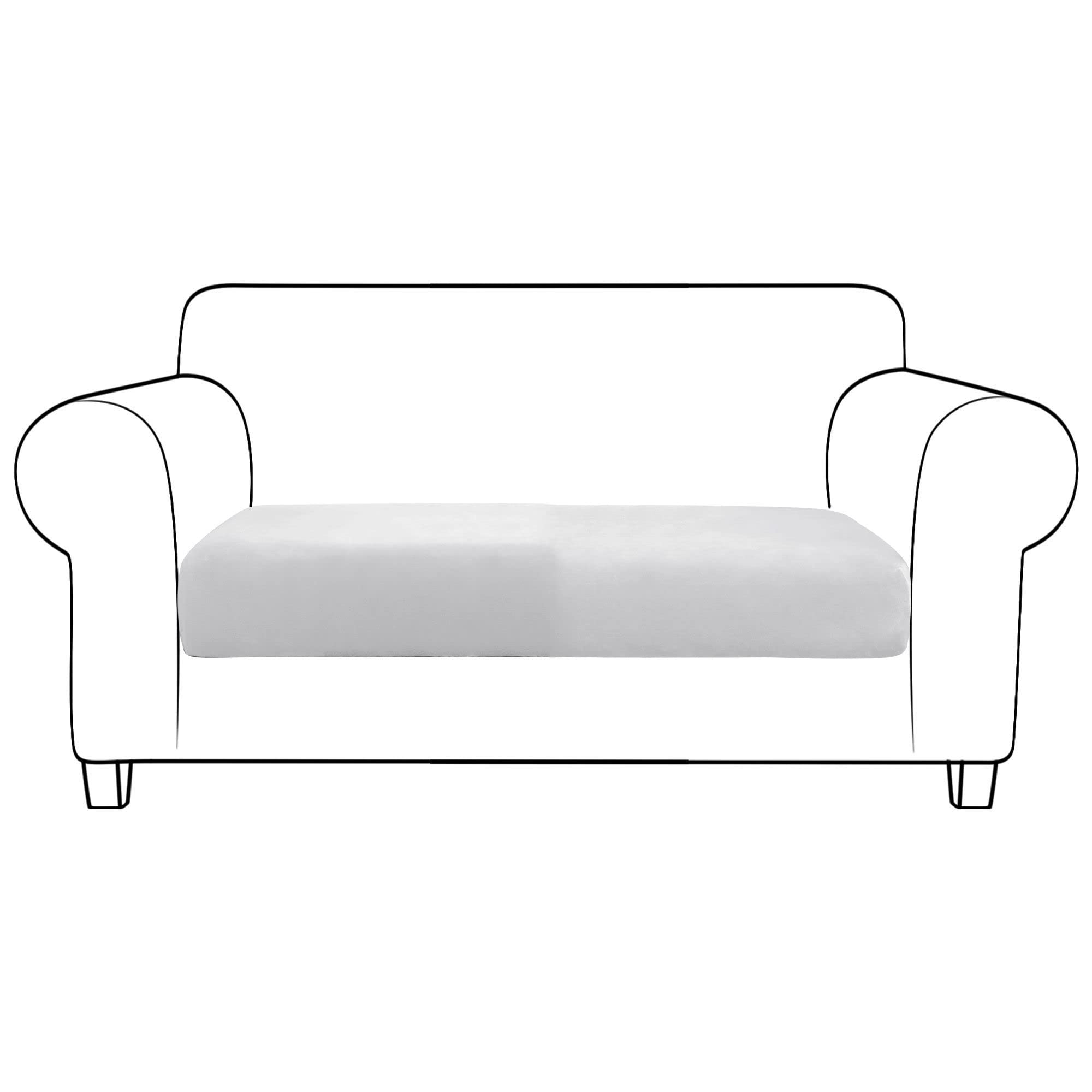 Housse coussin canapé extensible en velours doux et élastique gris