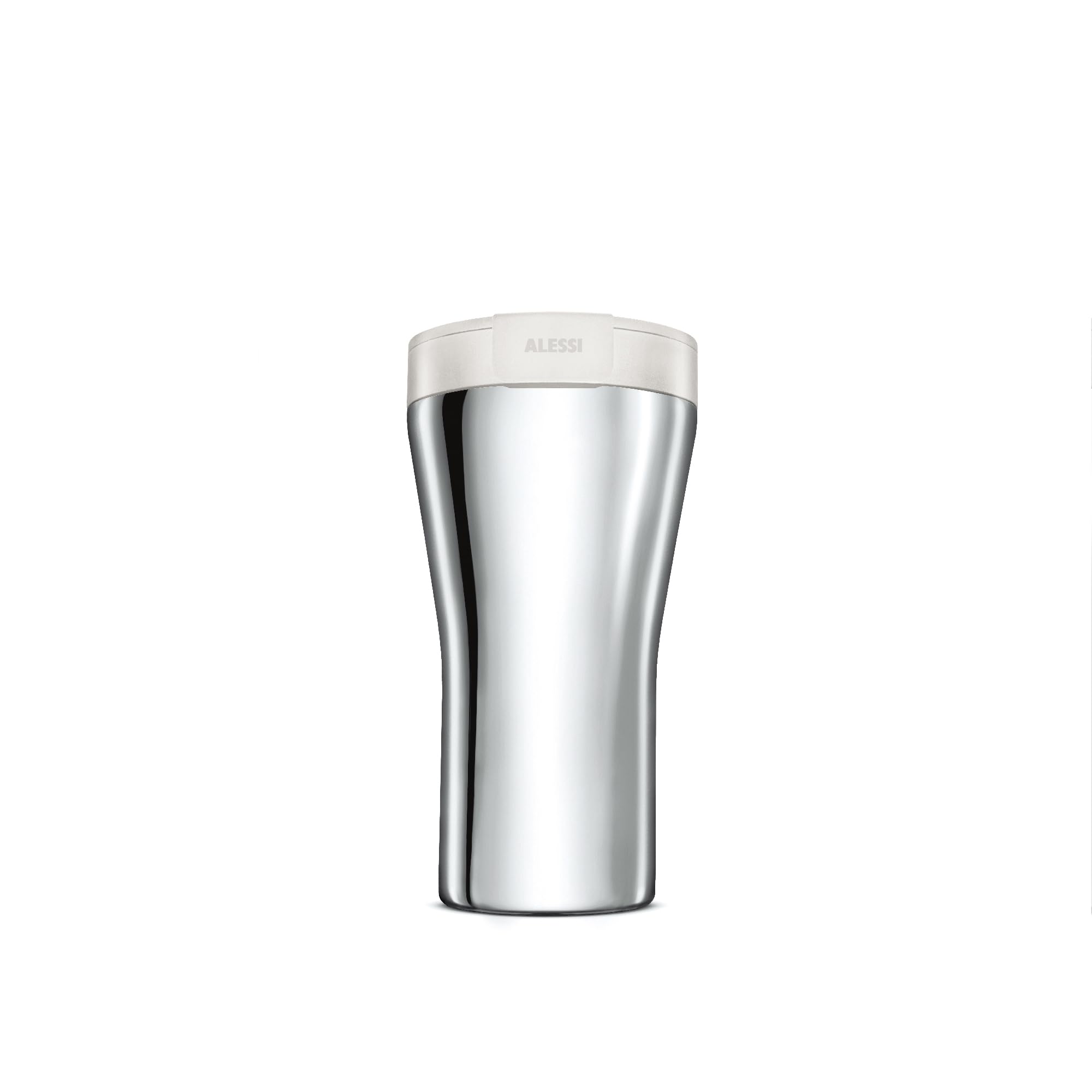 Caffa, Double wall travel mug in 18/10 stainless steel and thermoplastic resin, white.