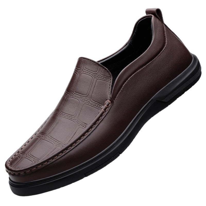 Men's Leather Oxford Dress Shoes Classic Slip-On Formal Business Casual Comfortable Loafers