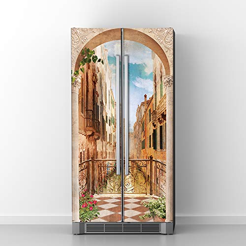 Vintage Art Self Stick Vinyl Door Mural Sticker, Peel and