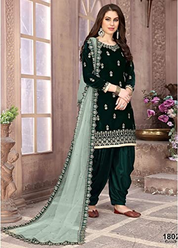 Delightful Velvet Ready To Wear Punjabi Patiala Suits Wedding Wear Designer Shalwar Kameez Dress2