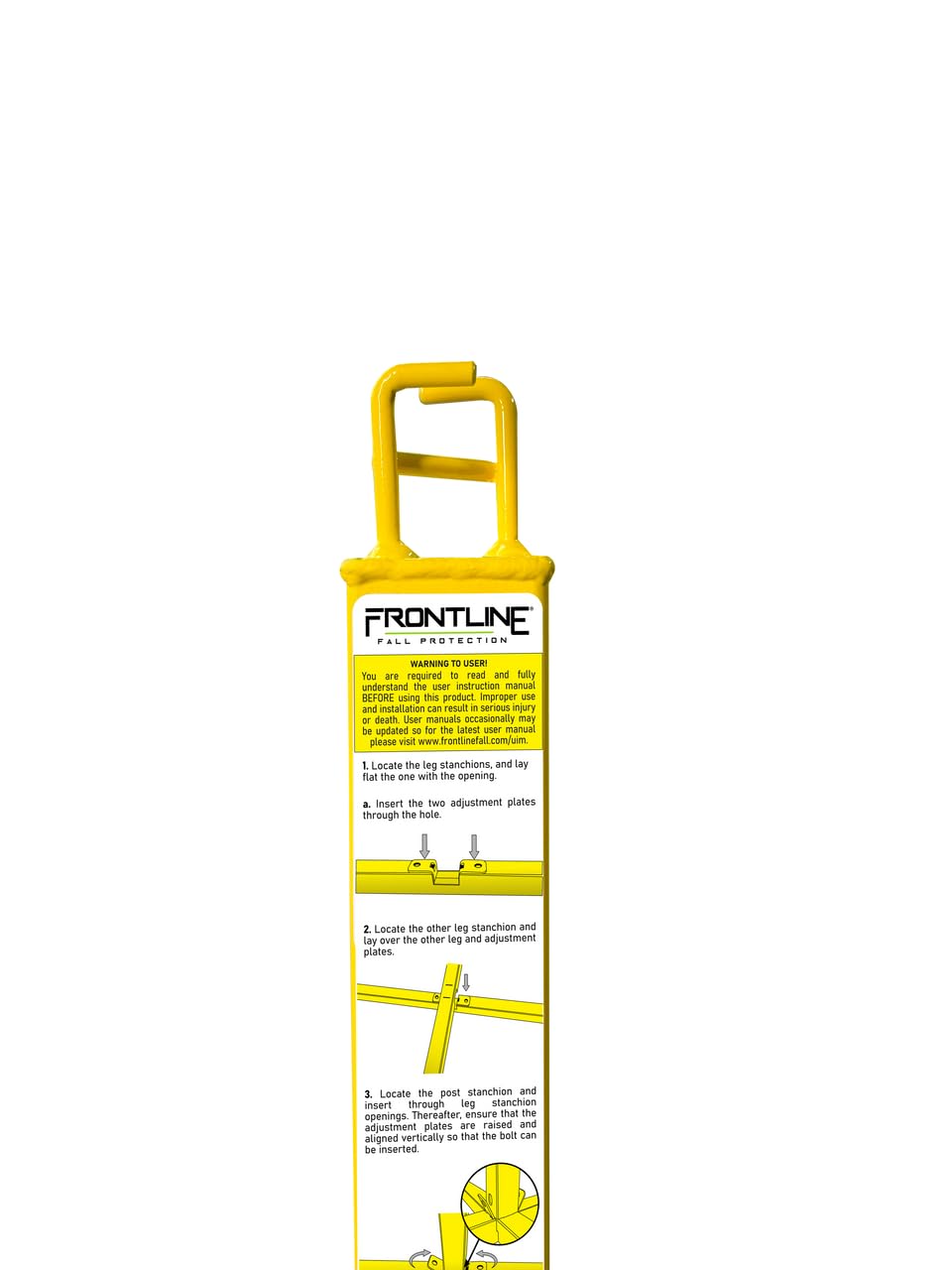 Frontline Warning Line System | Highly Visible Fall Hazard Barrier | Quick Setup with Durable ASTM Steel | Meets OSHA 1910 & 1926 Compliance (Stanchion + 24' Warning Line System)