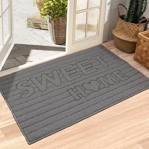 MYLONGINGCHARM Indoor Door Mat, 20" x 32" NonSlip Absorbent Resist