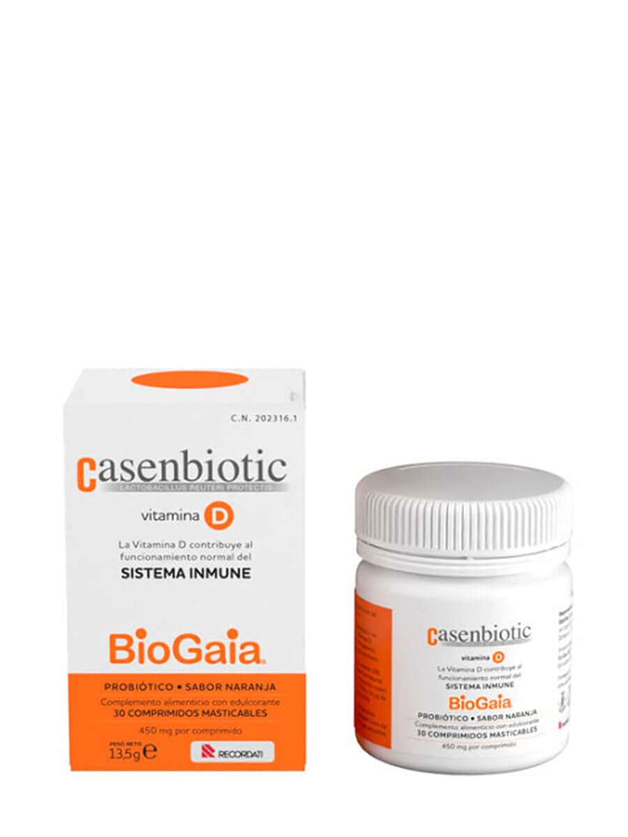 Casenbiotic vitamina d sabor naranja 30 comprimidos masticables