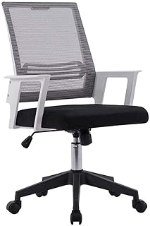 Silla de Oficina Giratoria Las sillas de escritorio computadora de oficina silla de la computadora con apoyabrazos for el hogar, ergonómico ajustable por el centro posterior tejido de malla giratoria