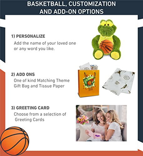 Dollibu Sitting Green Alligator Stuffed Animal With Basketball Plush - Huggable Alligator, Playtime Plush Toy, Cute Wildlife Gift For Kids And Adults - 12 Inches #TOP1