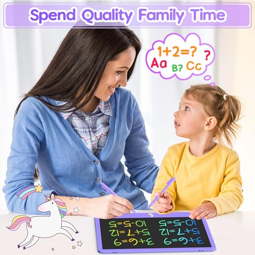 lcd writing tablet for kids 12 inch kids learning toys drawing pad for boys girls erasable doodle board for toddlers 3 4 5 6 7 8 year old travel essentials christmas birthday for kids - purple