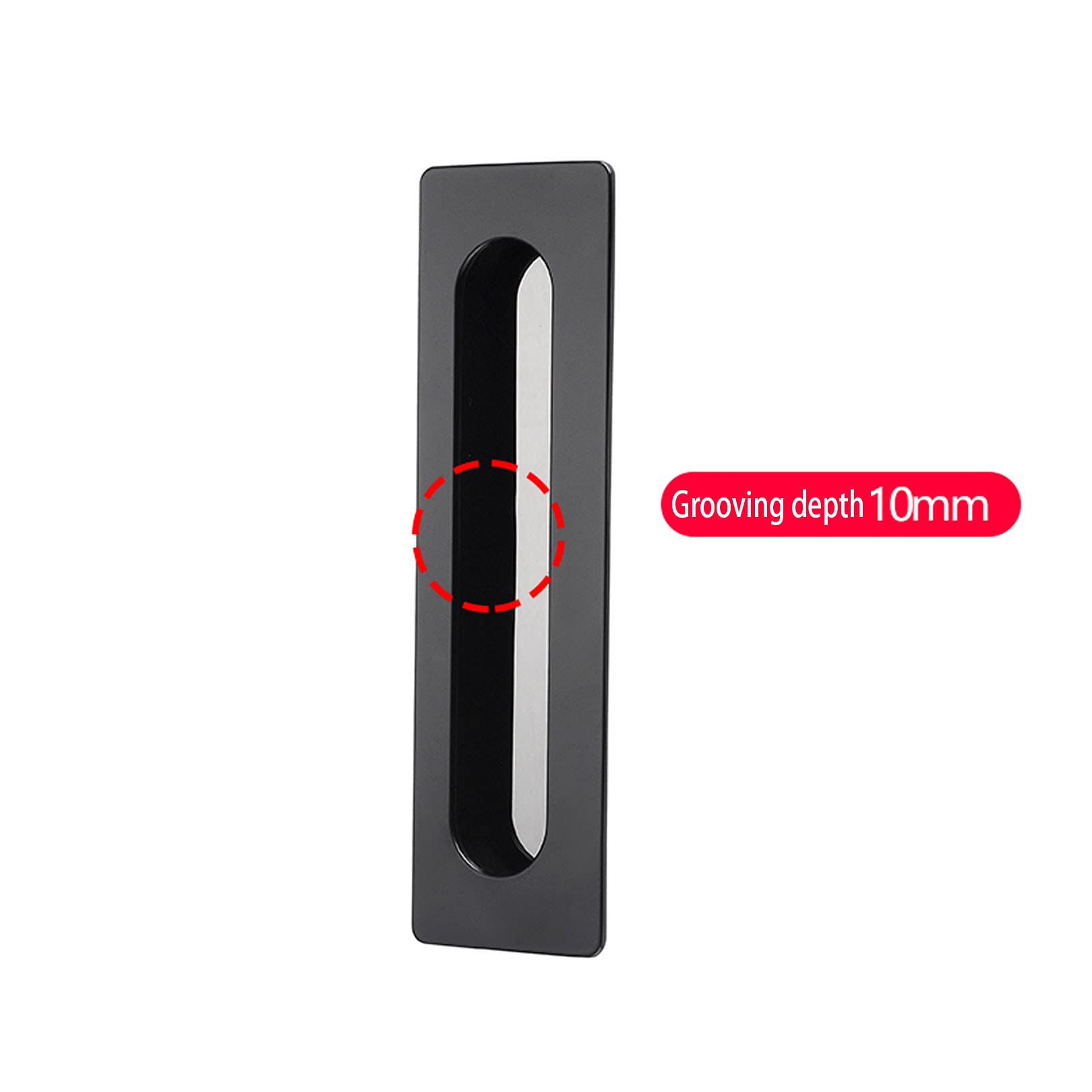 Klamka wpuszczana, Czarne, ukryte, wpuszczane uchwyty do drzwi przesuwnych, szuflad, szaf i szafek, 4 szt(Hole distance 64mm)