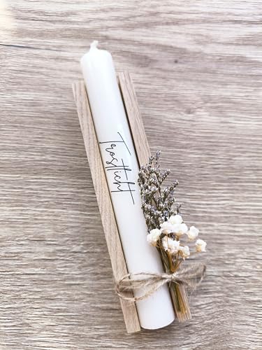 Trostlicht - Trauerkerze - Stabkerze mit Spruch - Geschenkset - Kerze mit Text - in Holzbox Holzverpackung - Geschenk - Beerdigung - Trauerfeier