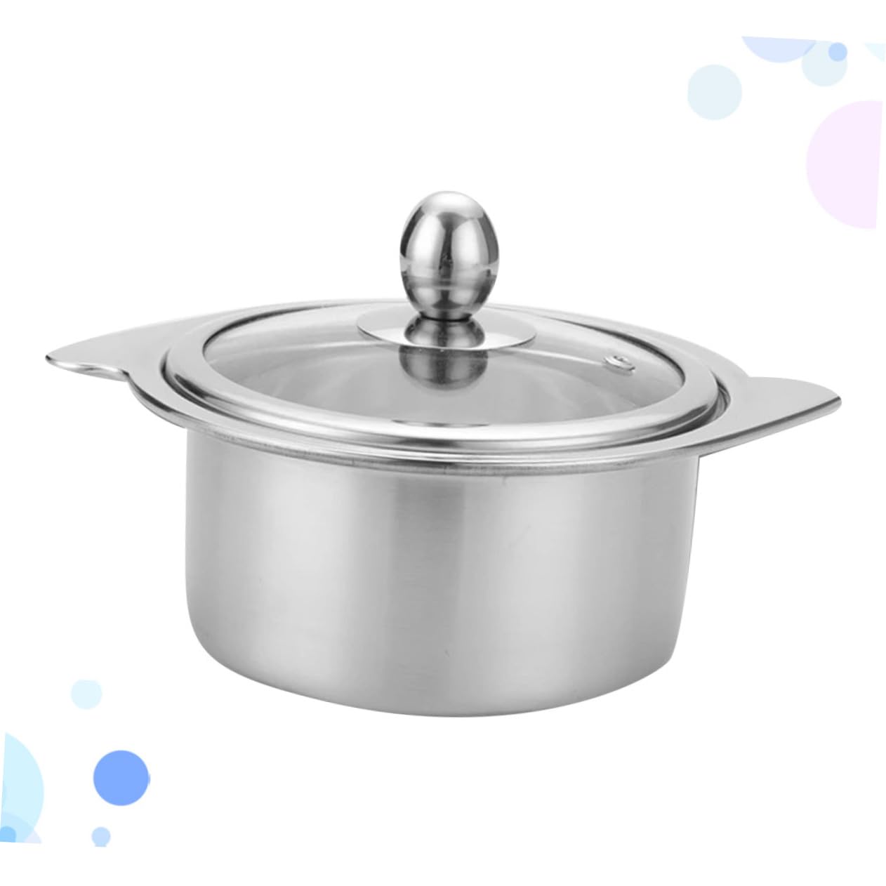 Garneck Hot Pot Electric 18cm Stainless Steel Induction Cooktop Pot Single Person Silver Sturdy and Safe