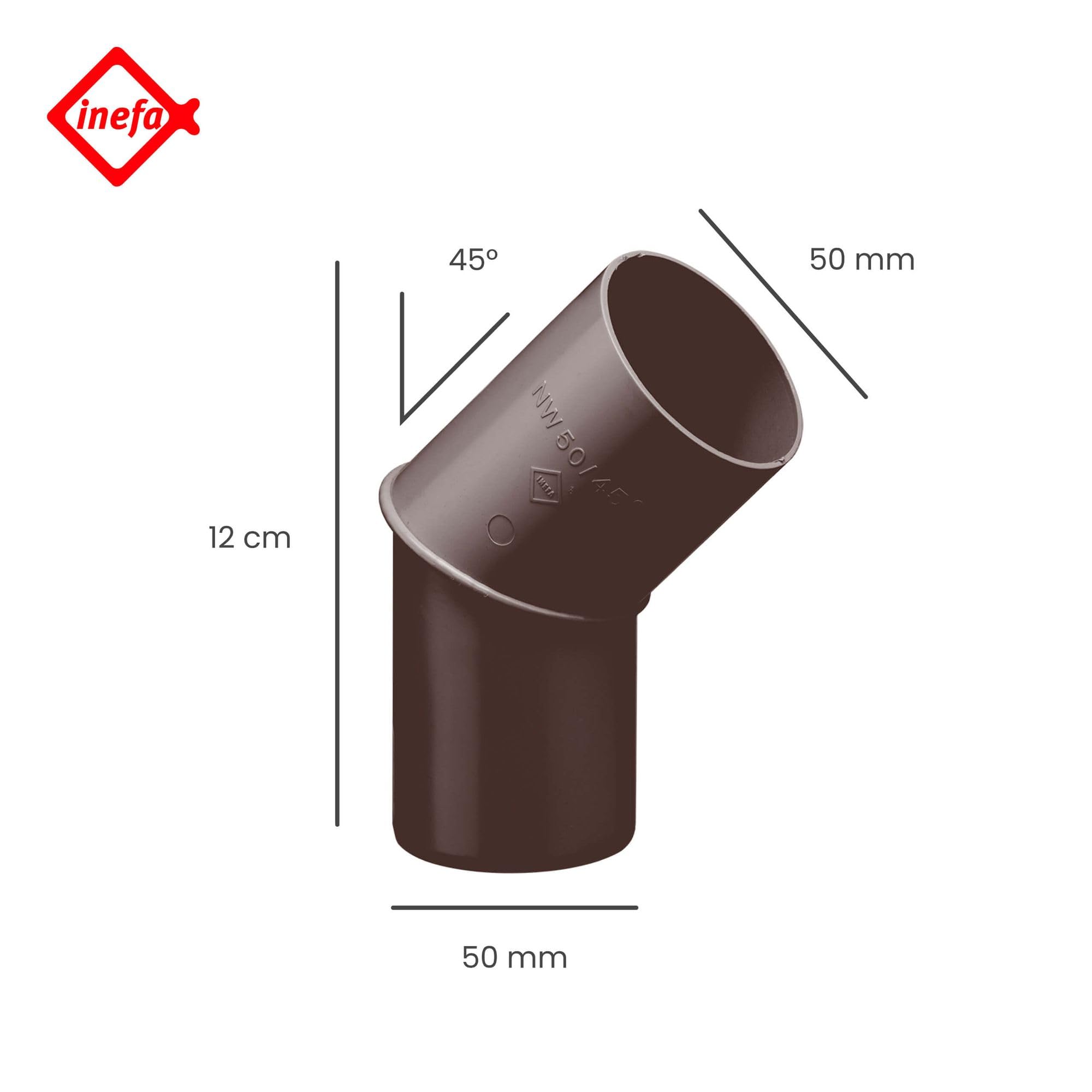INEFA 45 Degree Elbow For Rainwater Downpipe, PVC 100 Mm White Joining Part Fittings For Gutters - View #3