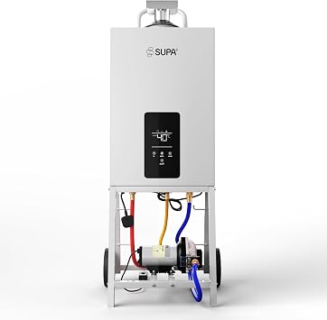 Slsy SUPA 105,000 BTU Propane Pool Heater, Worlds Fastest Heating for Above Ground Pools, Hot Tubs & Spas, Outdoor Water Heater with Digital Thermostat, Portable with Wheels