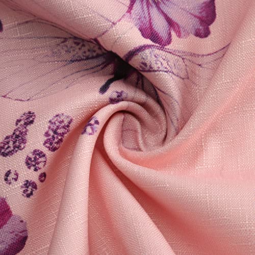 Simple Butterfly Printed Long Dress For Women Button Up Loose Fit Casual Half Sleeve Pockets Maxi Dresses Pink #TOP7