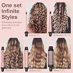 UNOBEY 5 in 1 Curling Wand Set, Curling Iron Brush Set with Thermal Brush and 4 Interchangeable Ceramic Curling Wand(0.5”-1.25”), Fast Heating, Include Glove