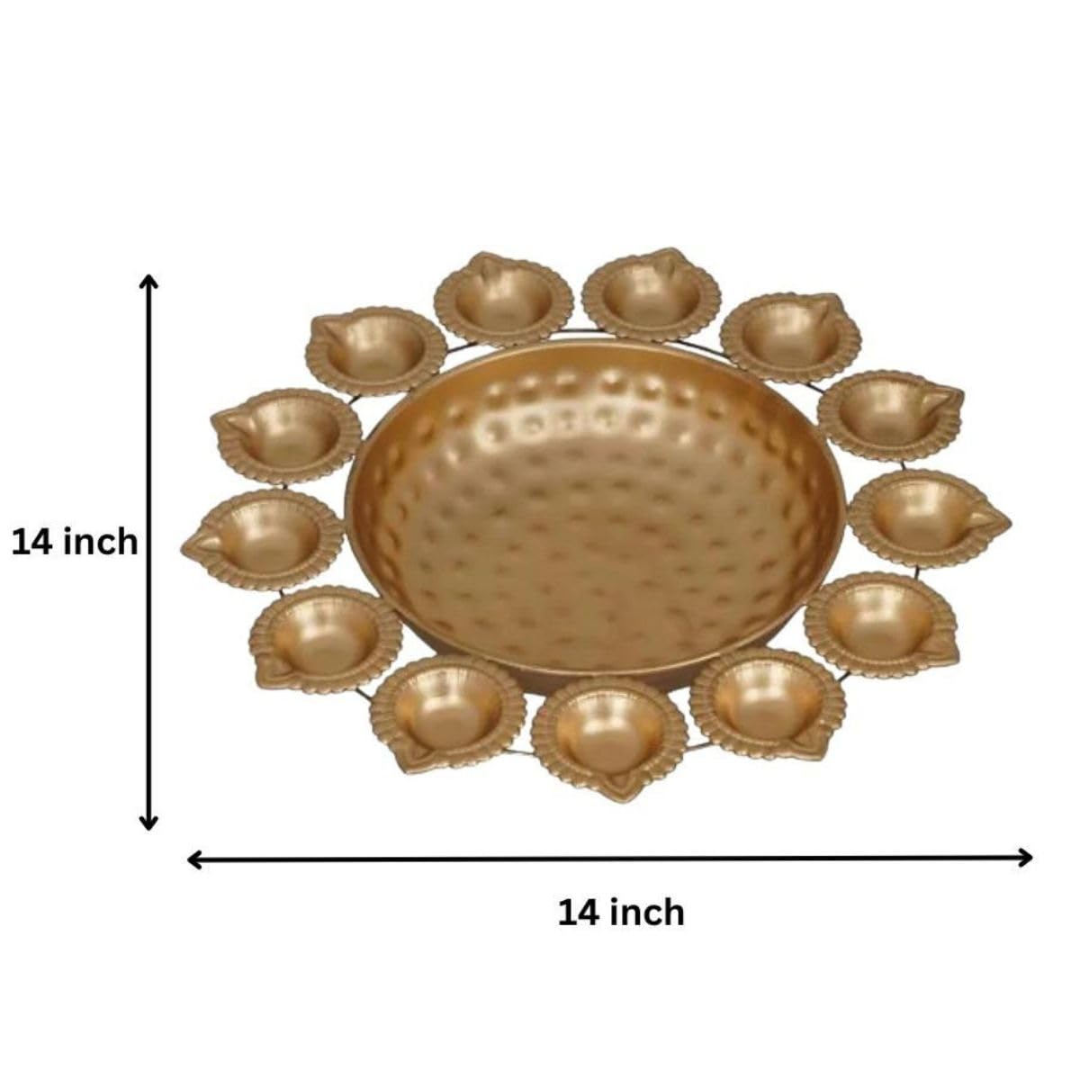 The Advitya Ciotola Urli in ottone a forma di Diya, realizzata a mano, per decorazione domestica, ciotola per potpourri Uruli Diya per decorazione floreale galleggiante e candele tea light, articoli