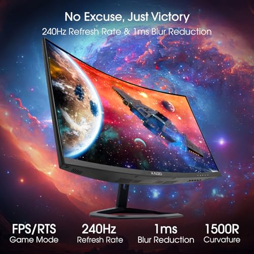 Image of Kado 2-Pack 27 inch 240Hz 1ms Curved 1500R 1920x1080 Gaming Computer Monitor | AMD FreeSync Premium, Panoramic Gaming Multi-View Split Screen Streaming, VESA Mount HDMI DisplayPort Built-in Speakers