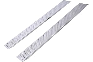 2PCS Aluminum Quad Ramps, 78" Lx8.5 W Lightweight Loading Ramps, 880lbs/PR Capacity