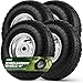 ZENO Wheelbarrow Wheels - 4 x 10" | Pneumatic Wheels Set | Truck Trolley Puncture Proof Tyre for Garden Heavy Duty Trolley Trailer Truck | Black Solid Replacement Wheelbarrow Wheel 3.50-4