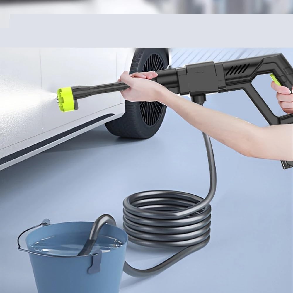 Pistolet do myjki wysokociśnieniowej, Bezprzewodowa Myjka Ciśnieniowa Przenośny Pistolet Na Wodę Do Użytku Domowego Pralka Elektryczna do samochodu,(WHITE)
