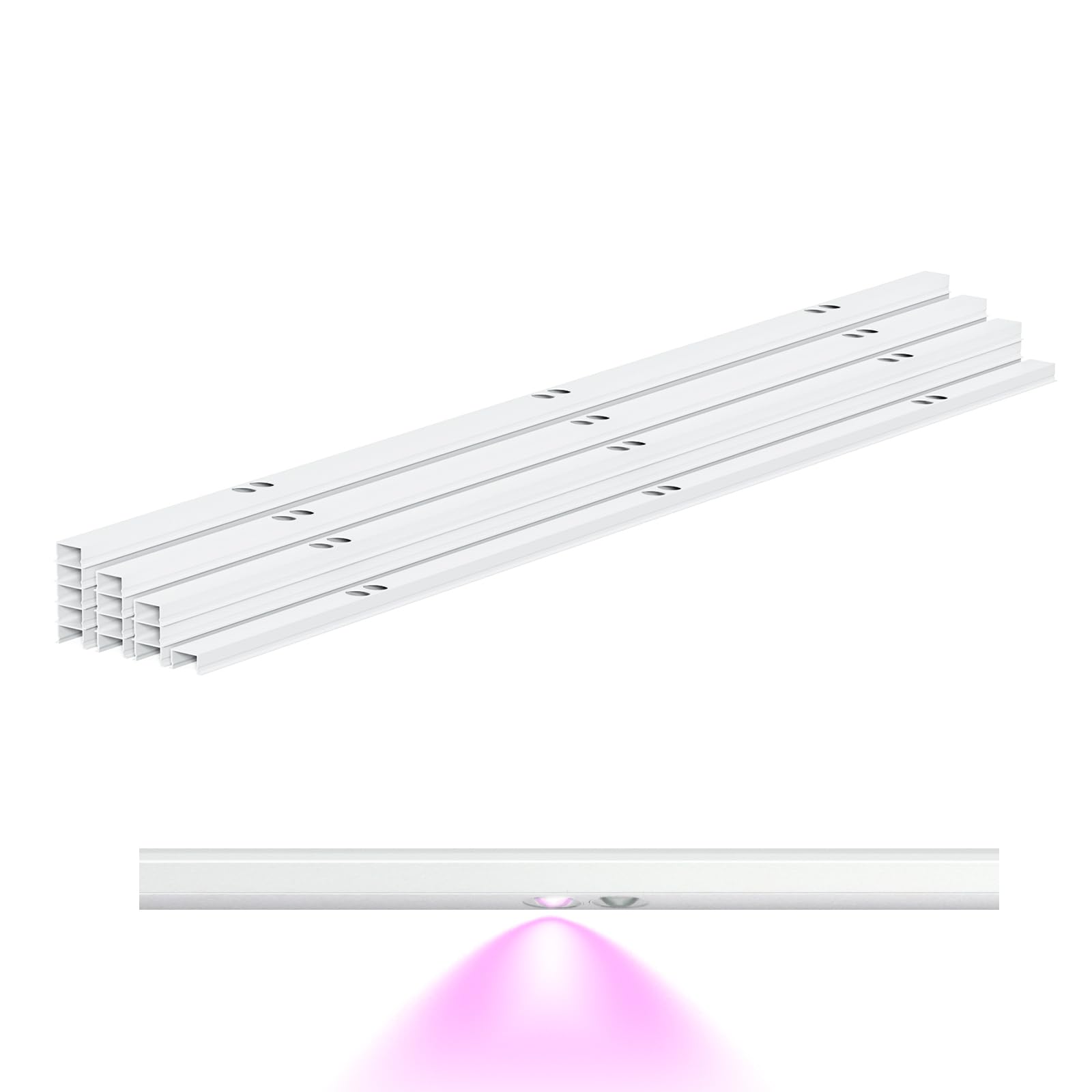 Photo 1 of 1 of 1 . APPECK 50ft Track Kit for Permanent Outdoor Lights Pro C5106, 13pcs Aluminum Channel for RGBCW Dual Lens Smart Eaves Lights, White