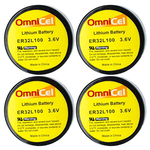 4x OmniCel ER32L100 3.6V 1.7Ah Size 1/6D Lithium Battery Nickel Pin For Smart card instrument, water meter, electricity meter, gas meter, heat meter, Automatic Meter Reading system, Signal lamp
