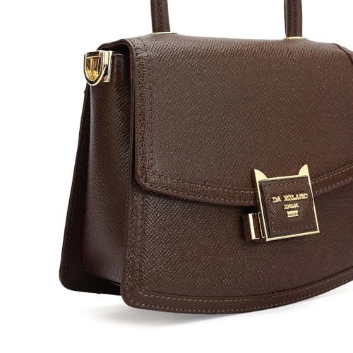 Image of Da Milano Leather Satchel Bag for Women (01019SOL)