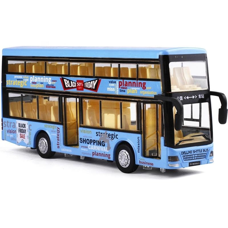 Image of DEOXY Luxury Toys for Kids Diecast Metal Alloy London Light & Music Open Door Collection Toys for Boy Kids (6019B Blue)