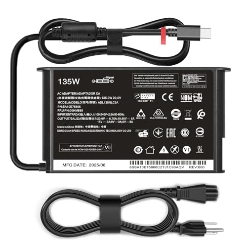 135W 100W USB C Laptop Charger Compatible with Lenovo ThinkPad P14s P16s