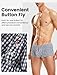 Men's Fashion Checkered Underpants Cotton Low Rise Trunks Breathable Pouch Boxer Shorts with Button Open Fly Black White XL