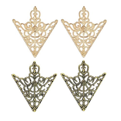 Image of coadipress 2PCS Retro Hollow Triangle Collar Pins Brooch for Men Women Hollow Floral Shirt Suit Clothing Collar Angle Decoration Parts