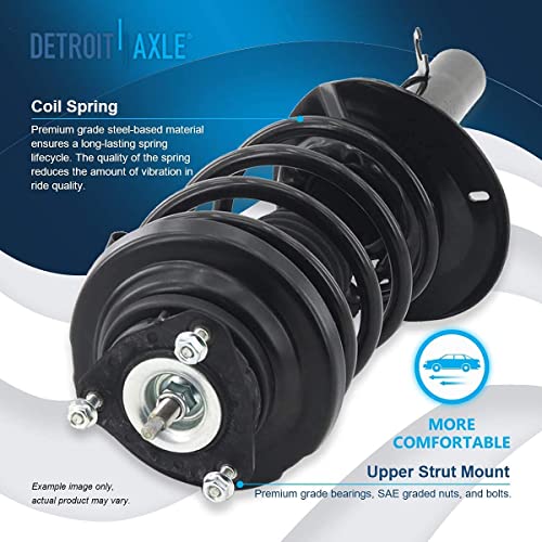Image of Detroit Axle - Struts Shocks for 2006-2007 Ford Focus Complete 2 Front Struts with Coil Spring 2 Rear Shock Absorbers Replacement Quick Install Ready Strut Assembly