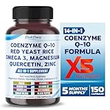 PEAKPURY Coenzyme Q-10 Red Yeast Rice Quercetin Magnesium Malate, Glycinate, Citrate - Made in USA