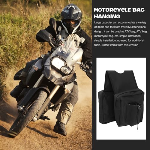 Bolsa de almacenamiento lateral para motocicleta Hemoton y bolsa de herramientas para sillín negra para ATV con organizador delantero en el manillar para actividades al aire libre y deportes de motor miniatura 3
