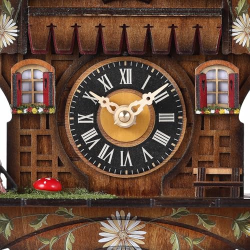Kintrot KT0529 Cuckoo Clock Antique Black Forest House Clock Tranditional Wooden Pendulum Quartz Wall Clock thumb #4