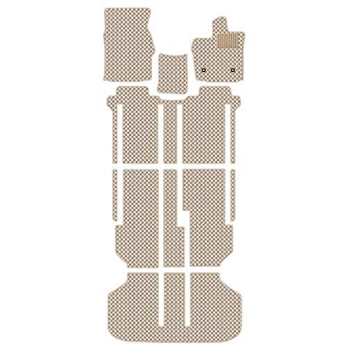 Aviles アルファード ヴェルファイア 20系 フロアマット【16色から選択】(形状9 後期8人CS回転,08:SMALLチェック × ベージュ)