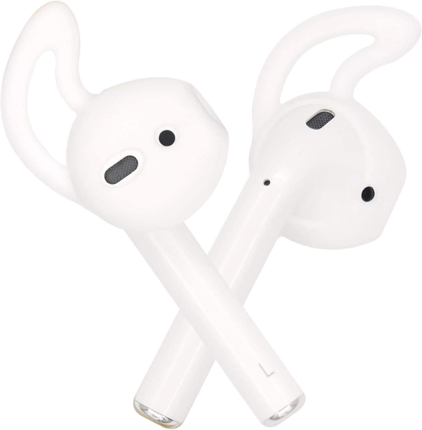 ALXCD Ear Tips Compatible with AirPods Headset MMEF2AM/A, 6 Pairs Anti-Slip Silicone Ear Tips Earbud Cover, Compatible with AirPods 1 Air Pod 2 Sport, 6 Pairs, White