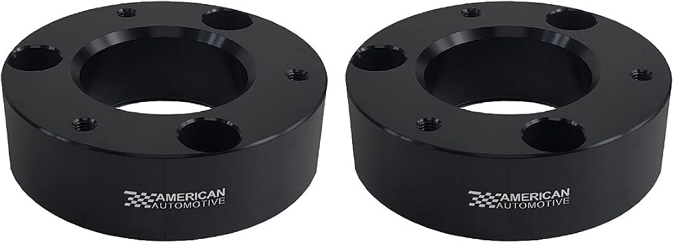 Full Lift Kit Compatible 2007-2018 Silverado & Sierra 1500 2 Front Lift Strut Spacers + 1.5 Rear Lift Blocks + Square Bend U-Bolts w/Differential Drop Kit 4WD (Black)