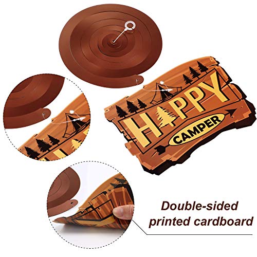 30 Pcs Happy Camper Party Decorations Camping Themed Hanging Swirls