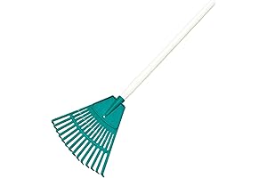 Leaf Rake: 14-Tooth Plastic Rake for Raking Grass and Leaves
