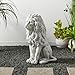 Glitzhome Guardian Sitting Lion Garden Statue MGO Outdoor Decoration, 20.75