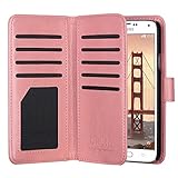 Galaxy S5 Case, ULAK Multi Card Slots Series Magnetic Wallet Case Cover for Samsung Galaxy S5 SV Galaxy S V i9600- Coral Pink