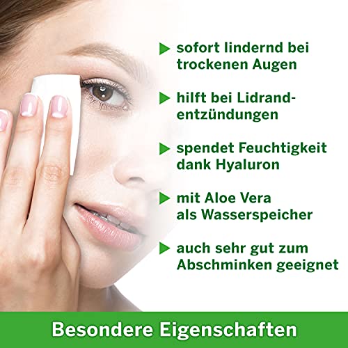 Ocuvers Wipes: Klinisch sterile Augen Lidhygiene Tücher mit Aloe Vera und Hyaluron gegen trockene, müde, juckende Augen, Blepharitis, Lidrandentzündung und zur Entfernung von Make Up