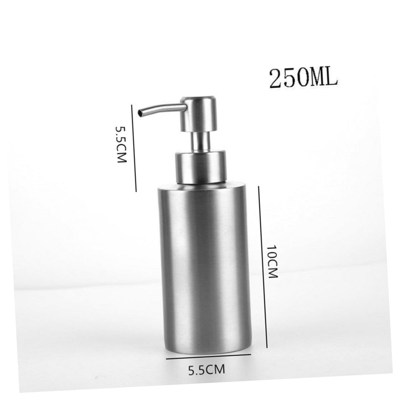 SOIMISS 2 Piezas Dispensador de Loción Acero Inoxidable Botellas Cilíndricas Presurizadas para Baño Cocina y Manos Recargables y Fáciles de Usar