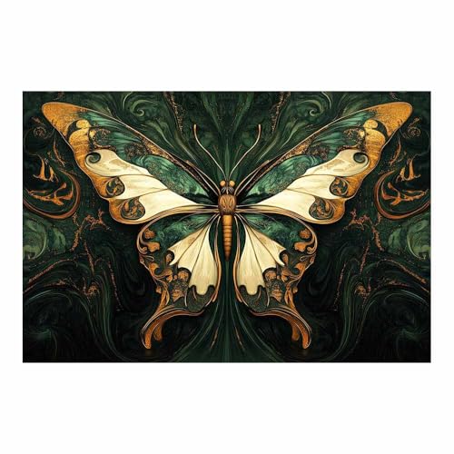 Impressions abstraites d'animaux pour le salon chic Teruea papillon vert