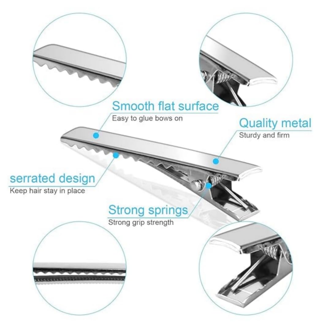 Lamina Collections Alloy Steel Alligator Hair Clips Pins For Diy Hair Accessorirs (Silver) (Silver 100 Pieces, 100 count) 3