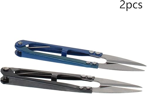 Miniatura 3 de Utoolmart Tijeras de corte de costura de 4.331 in para bordar, hilo de pescar, cortador de cuentas azul, 2 unidades