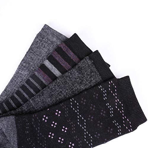 Pacote com 4 meias femininas de lã de merino para caminhadas e trilhas da EnerWear, Dark Grey/Grey S